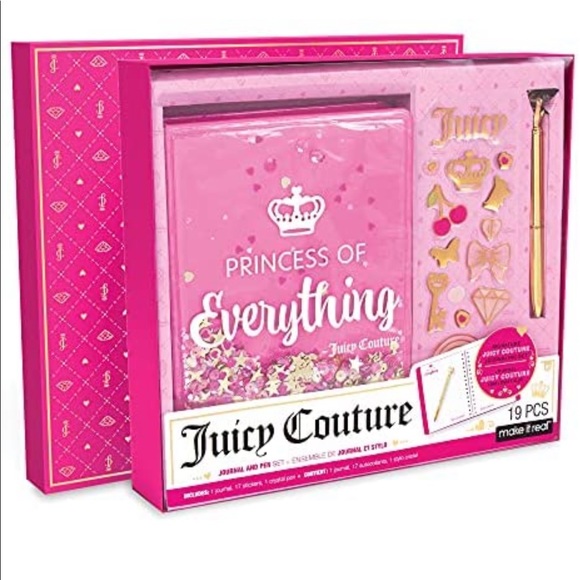 Juicy Couture Accessories - Juicy couture 19 piece princess of everything glitter journal